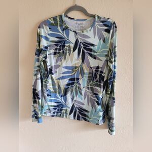 Hang Ten, Long Sleeve‎ Sun Protection Tee/Rash Guard, Zippered Pocket, Size M